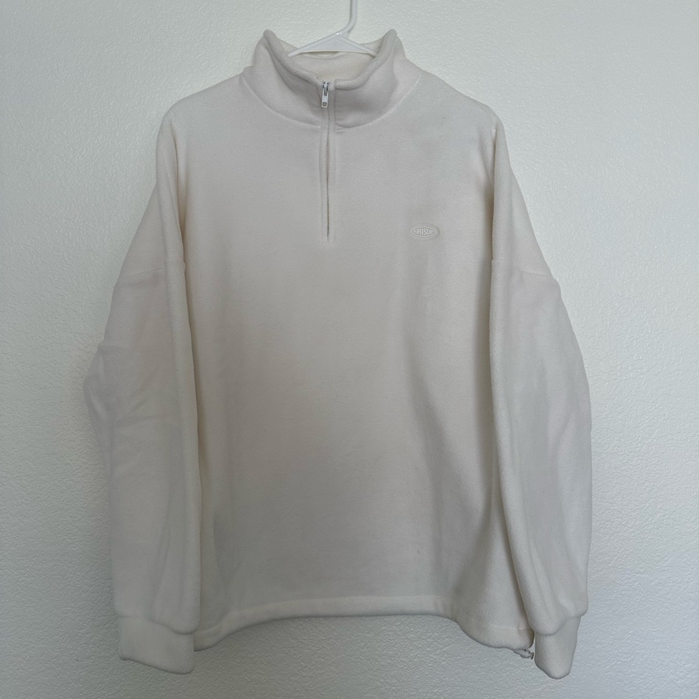 White Fleece Quarter Zip